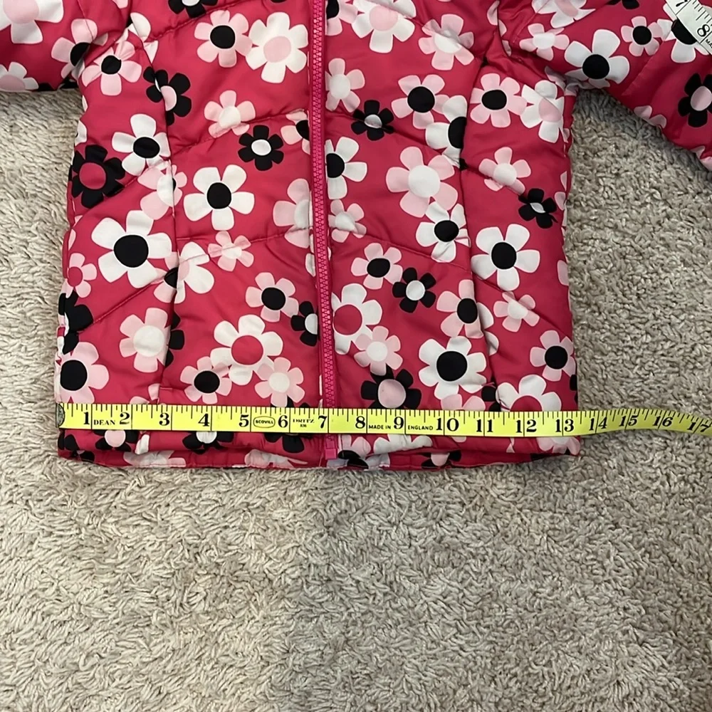 Healthtex SZ 4T pink floral puffer coat. Zip front like new.
